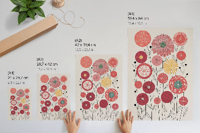 Premium wall art Colorful geometric flowers in a modern style
