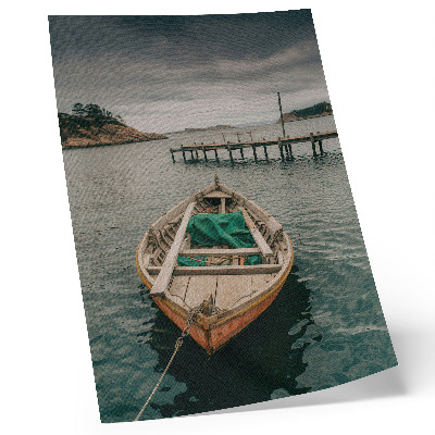 Decorative poster A boat in the bay, a peaceful atmosphere, and natural charm