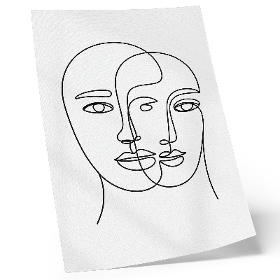 Poster Two-dimensional faces line modernity elegance