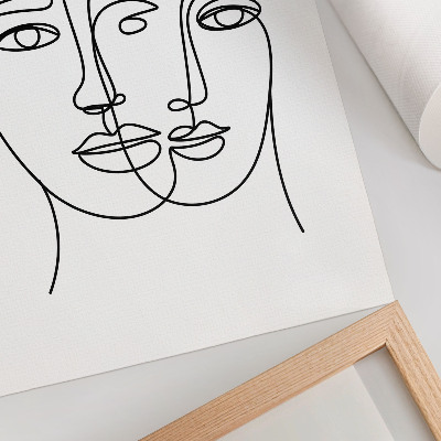 Poster Two-dimensional faces line modernity elegance