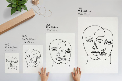 Poster Two-dimensional faces line modernity elegance