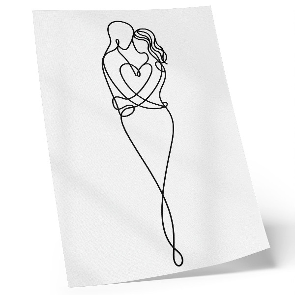 Art print Minimalist couple design with heart line