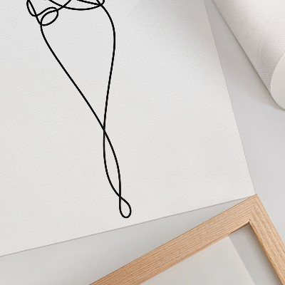 Art print Minimalist couple design with heart line