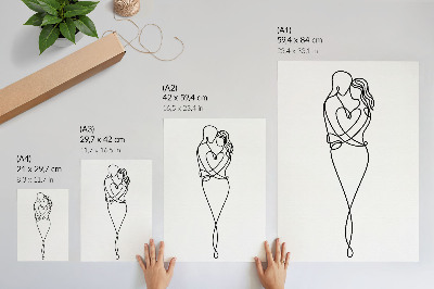 Art print Minimalist couple design with heart line