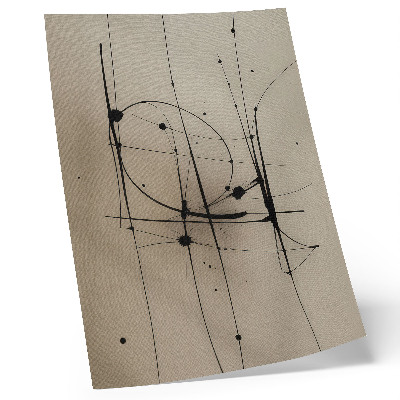 Decorative poster Beige background black lines minimalist abstraction