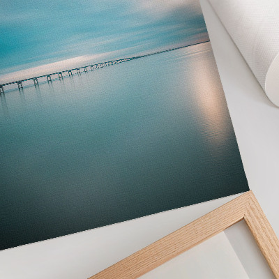 Poster A bridge over calm blue waters