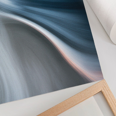 Premium wall art Dynamic wavy lines in cool shades of blue