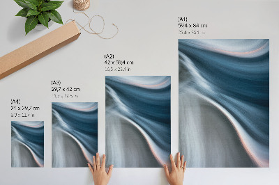 Premium wall art Dynamic wavy lines in cool shades of blue