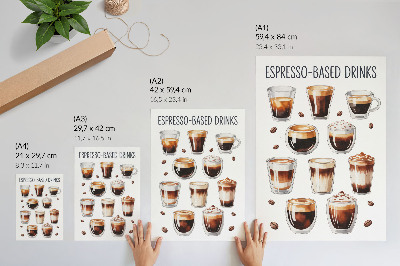 Premium wall art Elegant cups full of espresso and milk coffee