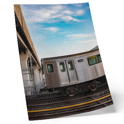 Premium wall art Train modern bridge sky blue cat