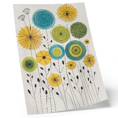 Decorative poster Colorful circles thin lines modern style