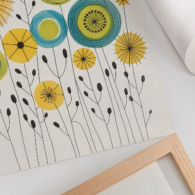 Decorative poster Colorful circles thin lines modern style