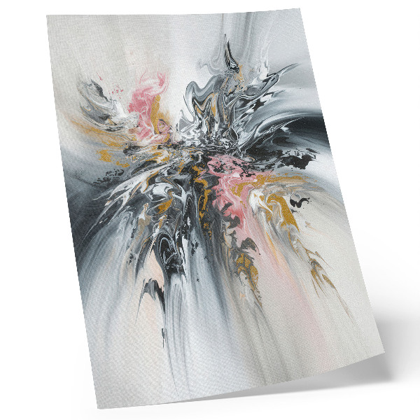 Poster Gray pink beige fluid abstract forms