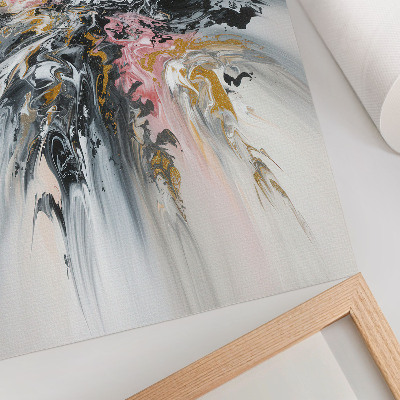 Poster Gray pink beige fluid abstract forms