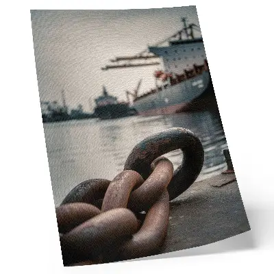Premium wall art the charm of the port with ships and an industrial atmosphere