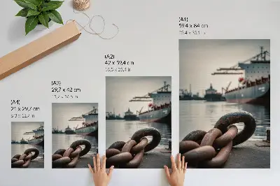 Premium wall art the charm of the port with ships and an industrial atmosphere