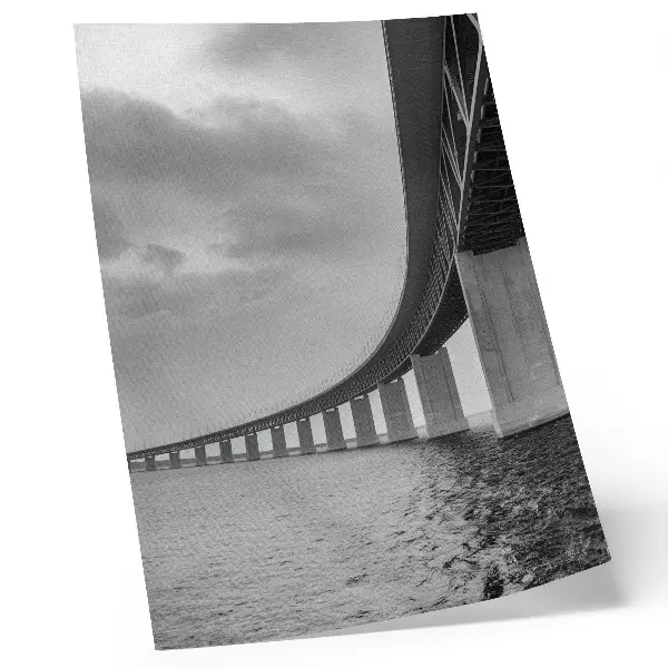 Decorative poster a monumental bridge in gray tones