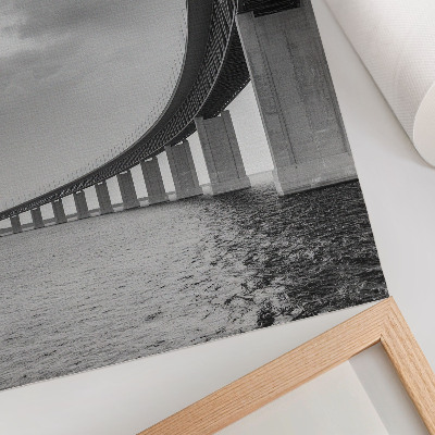 Decorative poster A monumental bridge in shades of gray