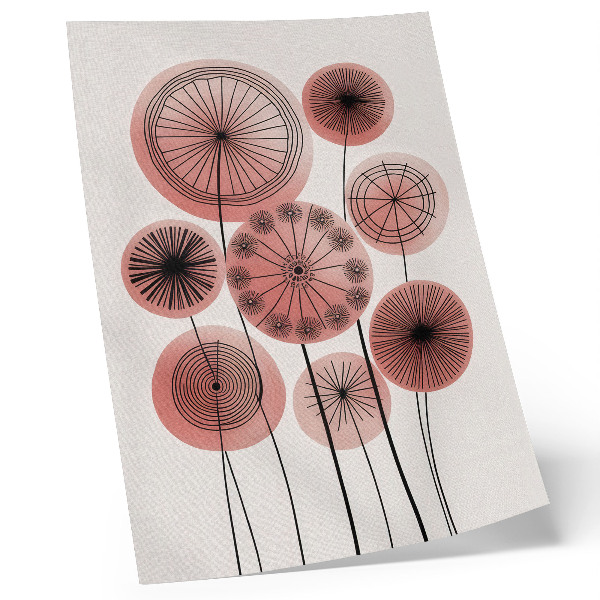 Poster Geometric circles pink and black minimalism