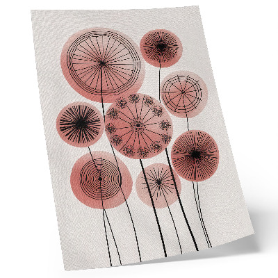 Poster Geometric circles pink and black minimalism