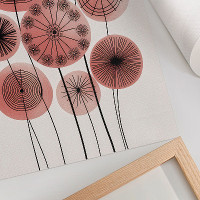 Poster Geometric circles pink and black minimalism