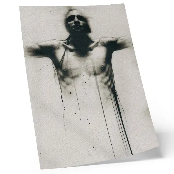 Art print Dramatic black and white anxiety contrast