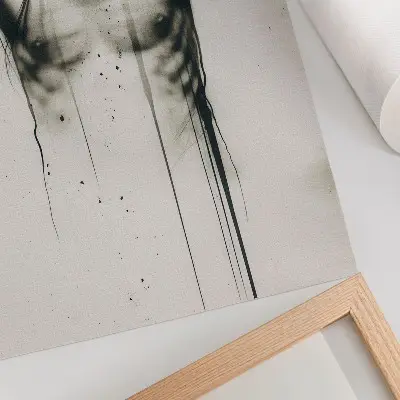 Art print Dramatic black and white anxiety contrast