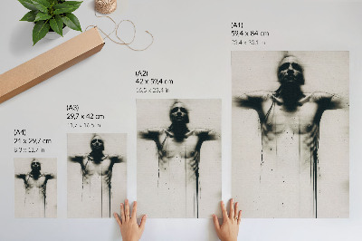 Art print Dramatic contrast black and white anxiety