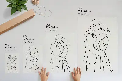 Poster slim figures with perfect lines and lack of detail
