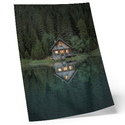 Poster Mountain hut reflection nature view