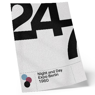 Decorative poster Minimalist design with large black and white numbers