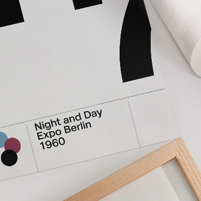 Decorative poster Minimalist design with large black and white numbers