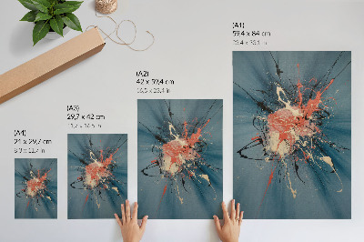 Poster Dynamic blue rose black cream accent