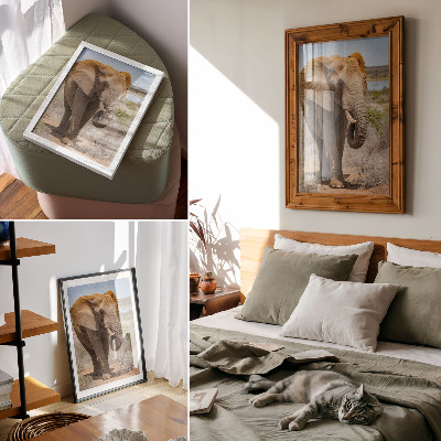 Premium wall art Elephant on the savannah, majestic African nature