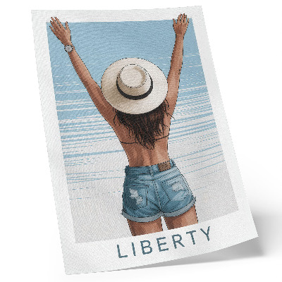 Decorative poster A figure in a hat against the sky of freedom
