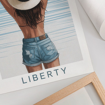 Decorative poster A figure in a hat against the sky of freedom