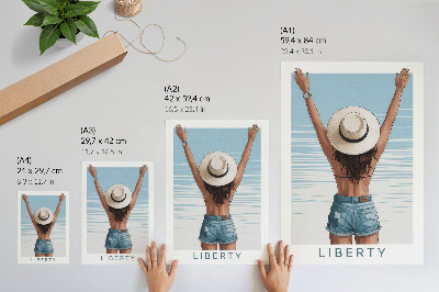 Decorative poster A figure in a hat against the sky of freedom