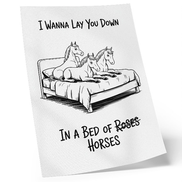Art print Black and white illustrative humor text animals