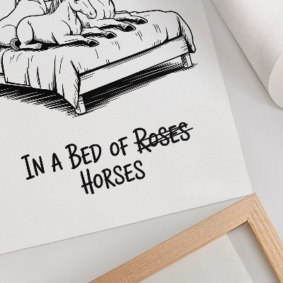 Art print Black and white illustrative humor text animals