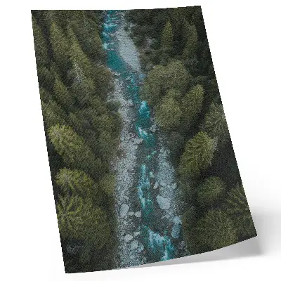 Premium wall art green forest river with natural harmony