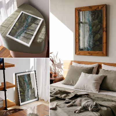 Premium wall art Green forest river natural harmony