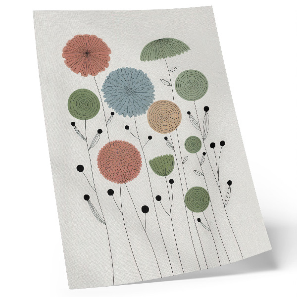 Poster Geometric flowers pastel shades modern
