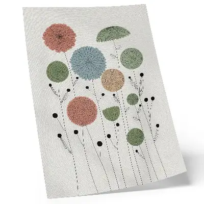 Poster geometric flowers in modern pastel shades