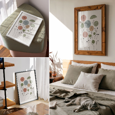Poster Geometric flowers pastel shades modern