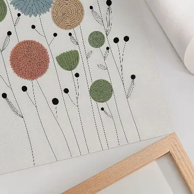 Poster geometric flowers in modern pastel shades