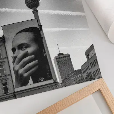 Art print a city mural and TV tower