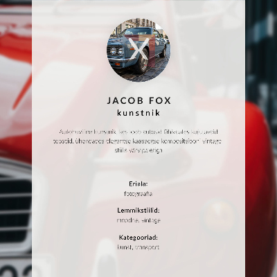 Decorative poster Red car chrome details retro style