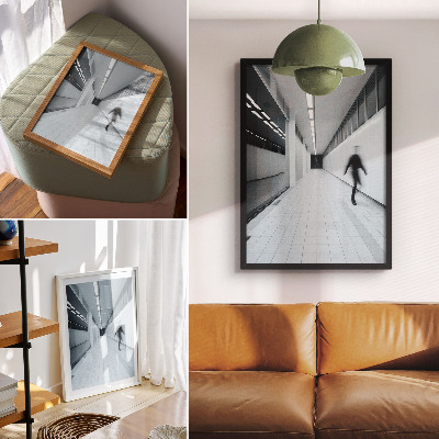 Premium wall art Modern hallway in white and gray shades