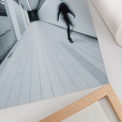 Premium wall art Modern hallway in white and gray shades