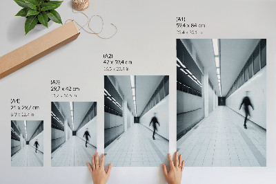 Premium wall art Modern hallway in white and gray shades